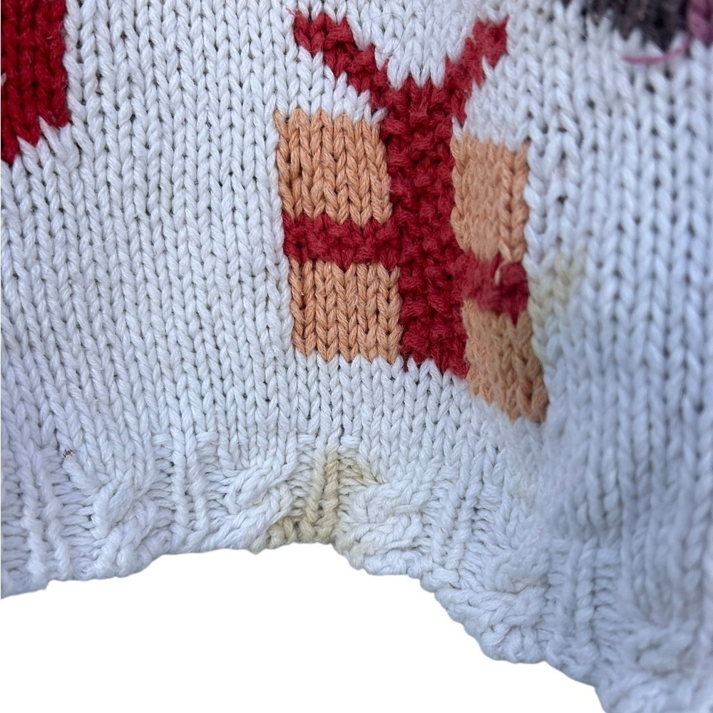 Vintage 80’s Crystal Kobe Christmas Teddy Bear Sweater - Size Large Women’s - Picture 11 of 12
